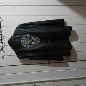 Gap Leather Sugar Skull Jacket